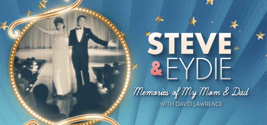 title slide with black and white image of Steve & Eydie